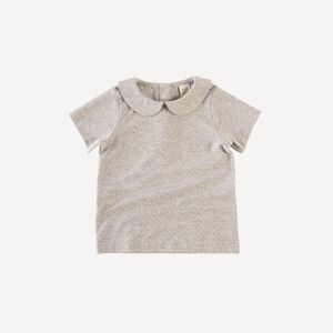 NWT 2T Kate Quinn Short Sleeve Peter Pan Tee Light Heather Gray Pointelle Bamboo